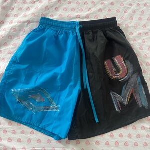 Umbro Retro Men's Blue and Black Graphic Shorts